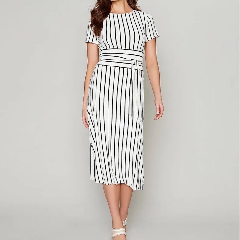 Lauren Ralph Lauren A-line Striped Jersey Dress